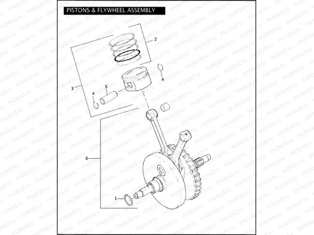 PISTONS & FLYWHEEL ASSEMBLY