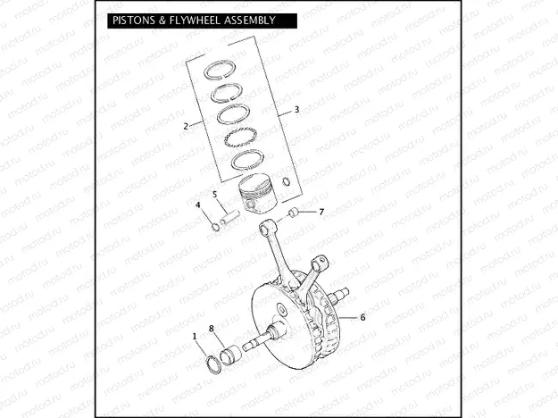 PISTONS & FLYWHEEL ASSEMBLY