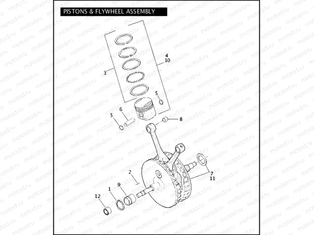 PISTONS & FLYWHEEL ASSEMBLY
