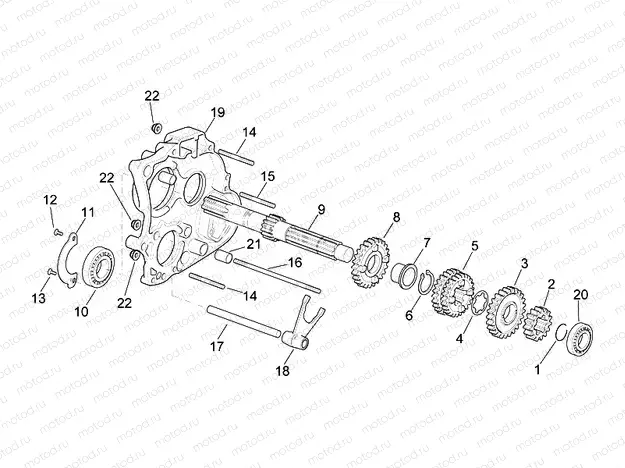 Primary gear shaft