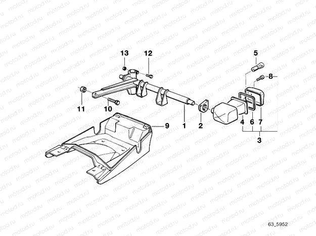 Priority vehicle light mounting parts