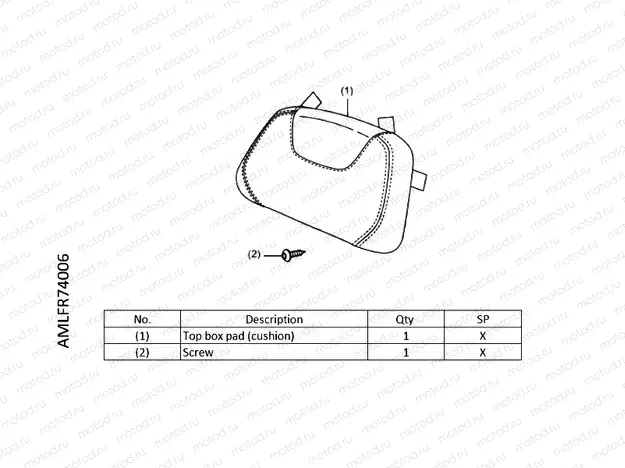R74-22-06 TOP BOX PAD CUSHI ON  BLACK BLACK