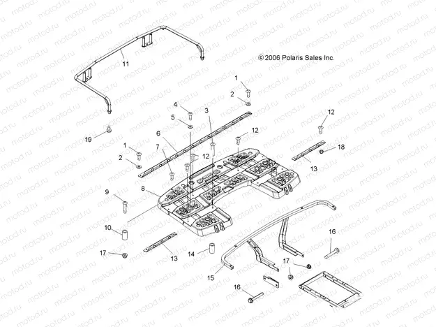 RACK MOUNTING | RACK MOUNTING, REAR - A07MH50AB/AL/AQ/AX/AY/AZ/MN50AF/AN/AT/AY (49ATVRACKMTG500EFI)