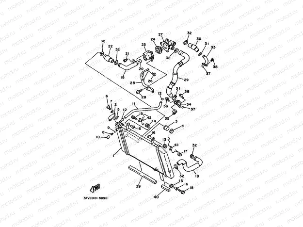 Radiator. Hose 2 (SPR model)