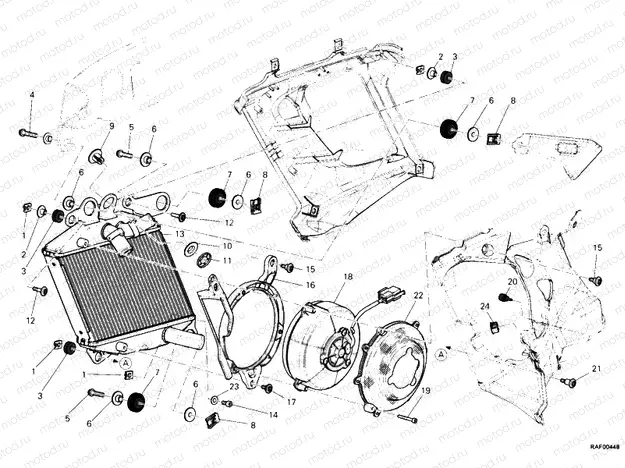 RADIATOR, WATER,RH FM ZMG100ABBB002747 » COOLING SYSTEM
