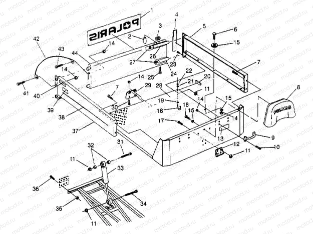 REAR BED MOUNTING 6x6 400L W948740 (4926802680A008) | REAR BED MOUNTING 6x6 400L W948740 (4926802680A008)