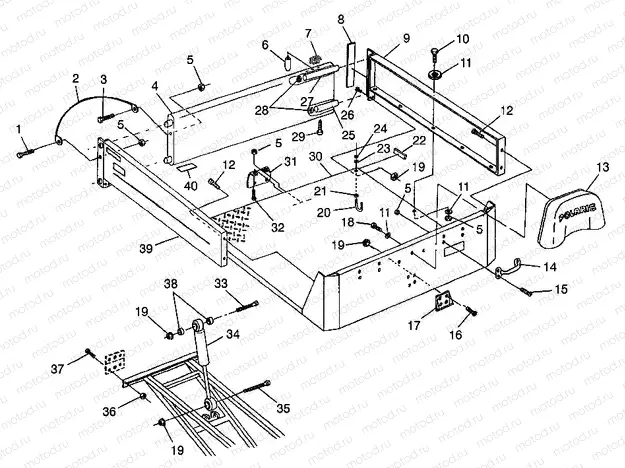REAR BED MOUNTING BIG BOSS 6X6 400L W97AE38A (4940814081A008) | REAR BED MOUNTING BIG BOSS 6X6 400L W97AE38A (4940814081A008)