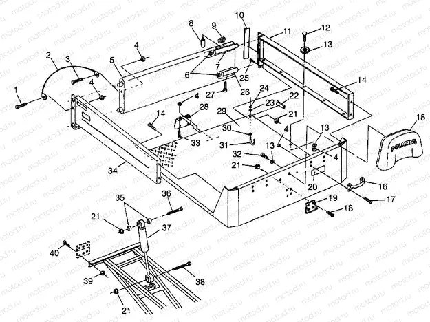 REAR BED MOUNTING - W98AE50A (4946394639a008) | REAR BED MOUNTING - W98AE50A (4946394639a008)