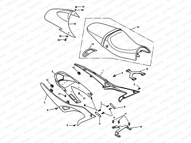 Rear Bodywork & Seat 333178