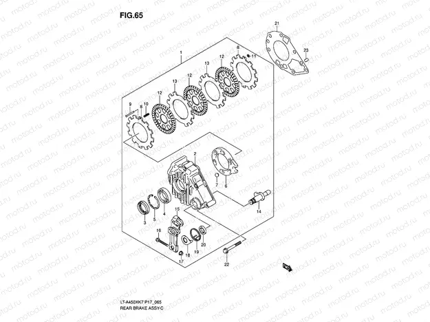 REAR BRAKE ASSY (LT-A450XK7/XK8/XZK8/XK9/XZK9)