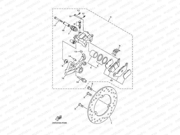 REAR BRAKE CALIPER