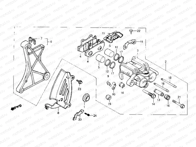 Rear brake caliper