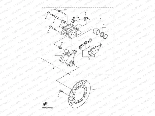 REAR BRAKE CALIPER