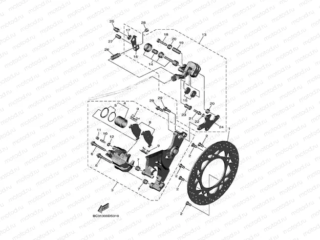 REAR BRAKE CALIPER