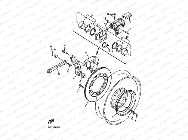 REAR BRAKE CALIPER