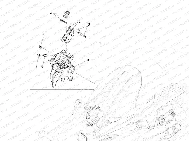 Rear brake caliper