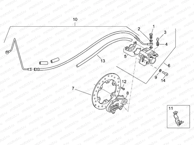 Rear brake caliper