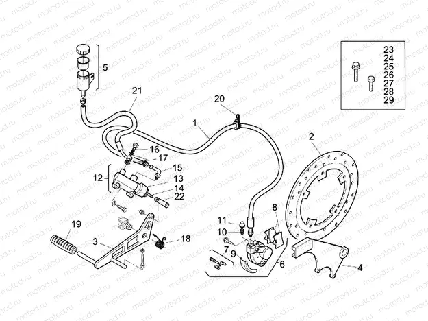 Rear brake caliper