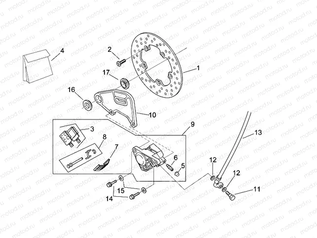 Rear brake caliper