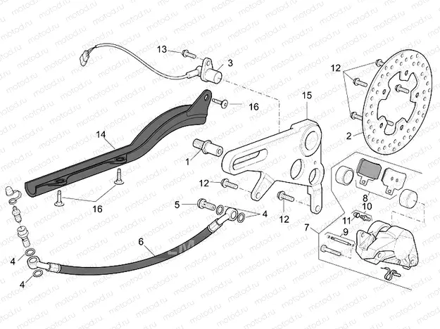 Rear brake caliper