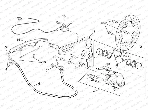 Rear brake caliper