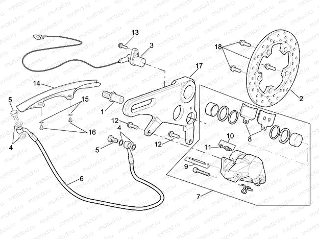 Rear brake caliper