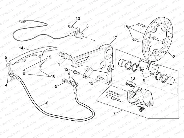 Rear brake caliper