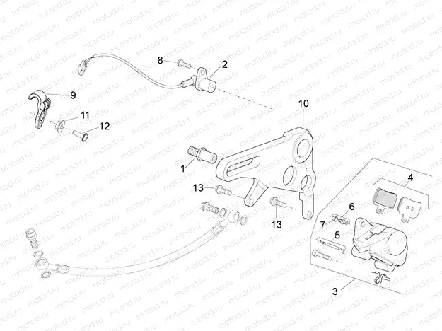 Rear brake caliper