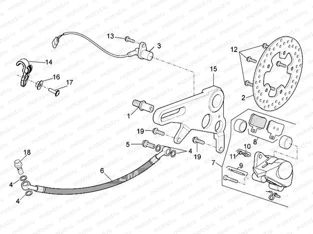 Rear brake caliper