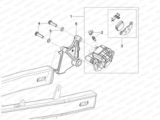 Rear brake caliper