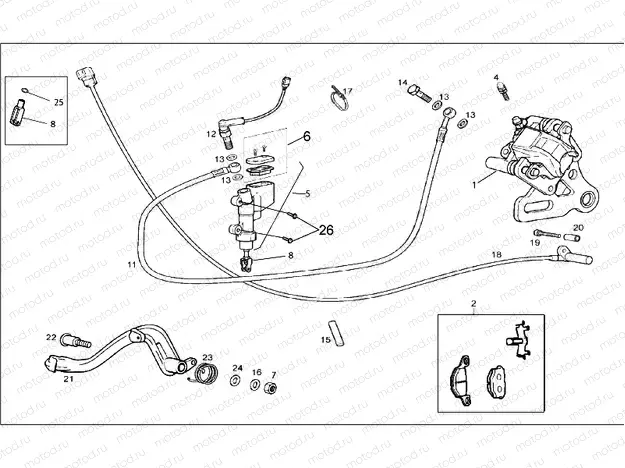 Rear brake caliper