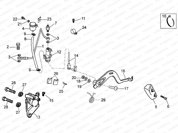 Rear brake caliper
