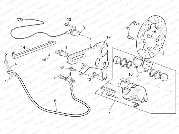 Rear brake caliper