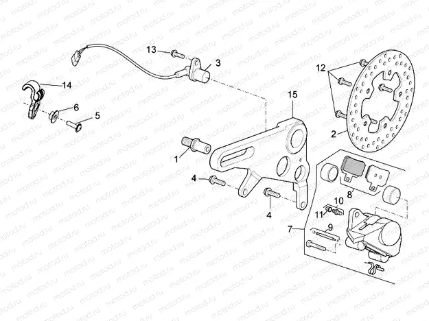 Rear brake caliper