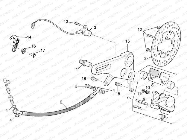 Rear brake caliper