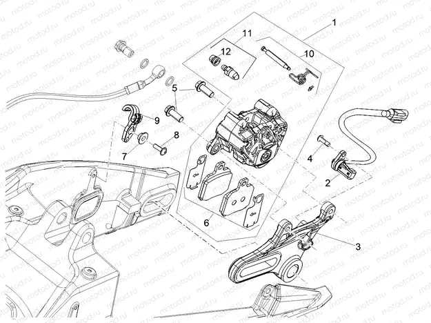 Rear brake caliper