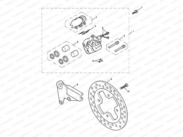 Rear Brake Caliper & Disc