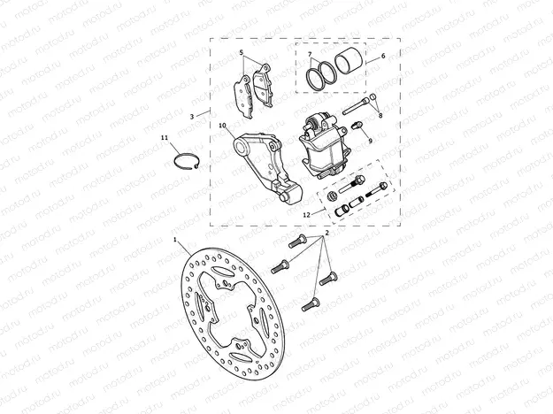Rear Brake Caliper & Disc