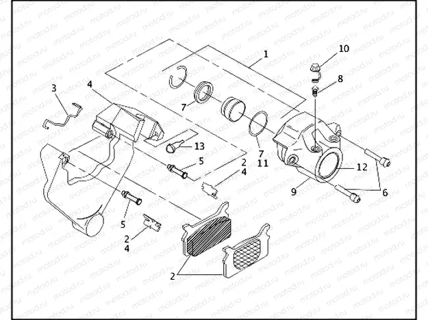 REAR BRAKE CALIPER - FLHTP