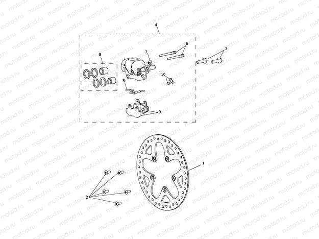 Rear Brake Calliper & Disc