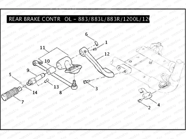 REAR BRAKE CONTROL - 883/883L/883R/1200L/1200R