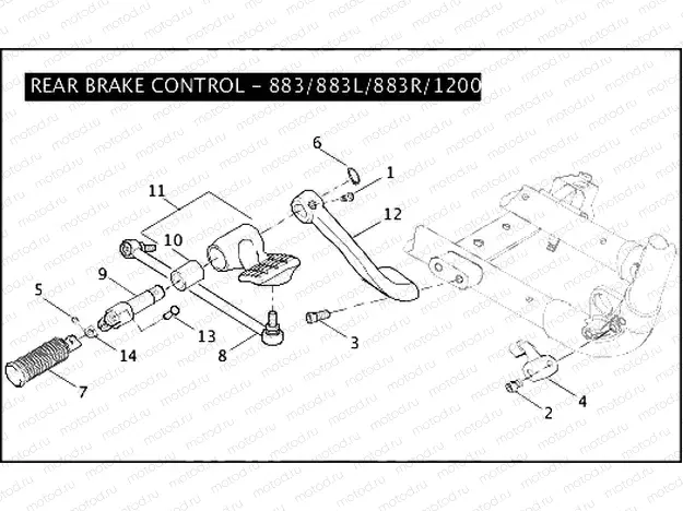 REAR BRAKE CONTROL - 883/883L/883R/1200R