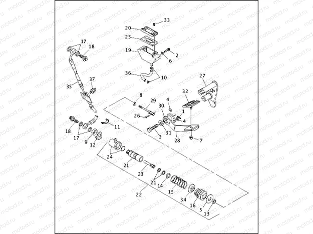 REAR BRAKE CONTROL - FXST (1 OF 2)