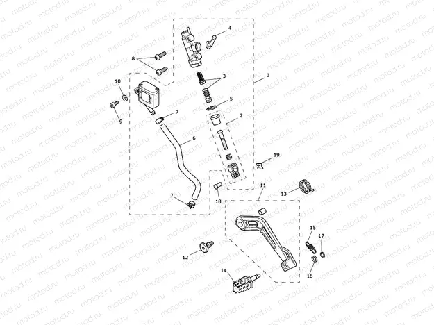 Rear Brake Master Cylinder, Rese