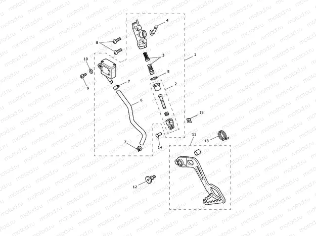 Rear Brake Master Cylinder, Rese