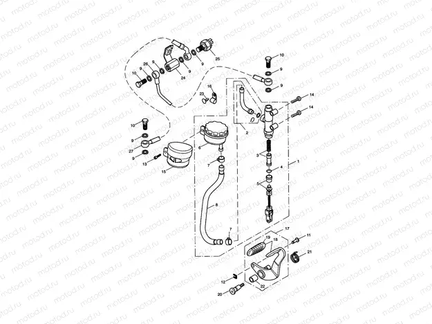 Rear Brake Master Cylinder, Reservoir & Pedal > 468390