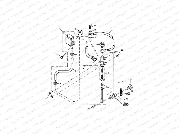 Rear Brake Master Cylinder, Reservoir & Pedal