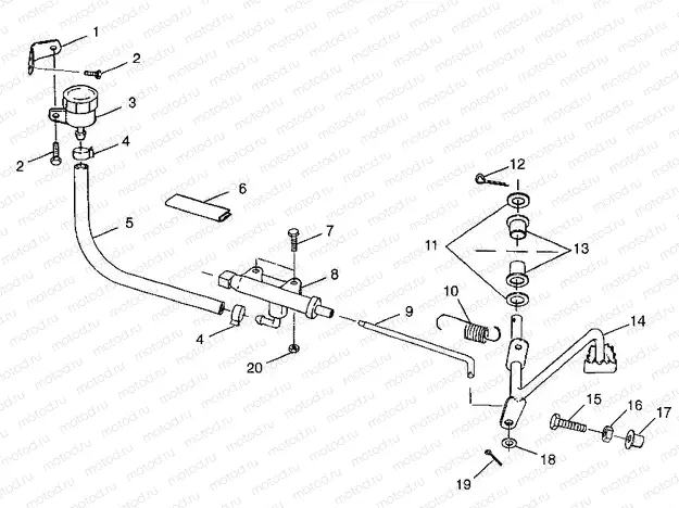 REAR BRAKE MASTER CYLINDER Scrambler 400 W98BC38C (4947254725C003) | REAR BRAKE MASTER CYLINDER Scrambler 400 W98BC38C (4947254725C003)