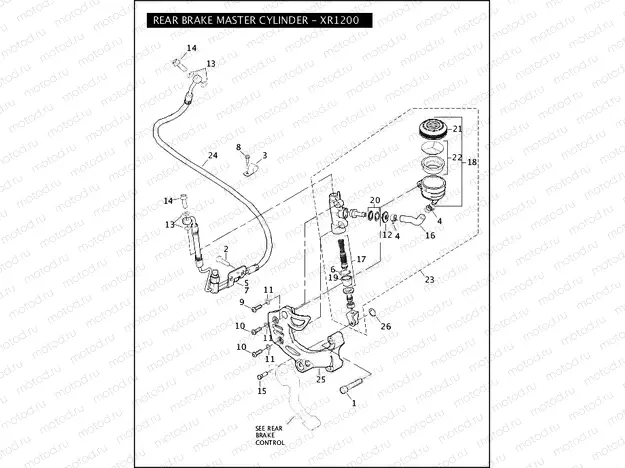 REAR BRAKE MASTER CYLINDER - XR1200