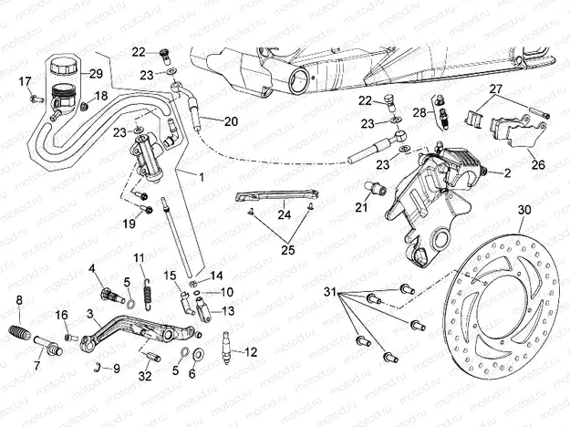 Rear brake system